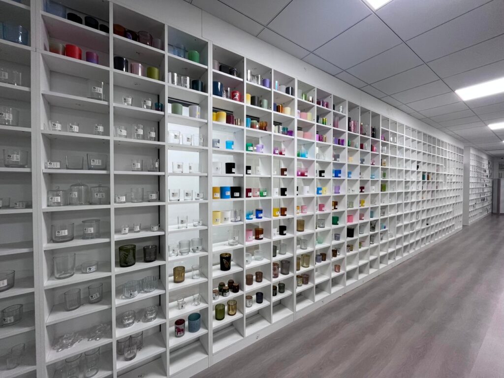 Candle Jar Sample Showroom And Product Display Wall