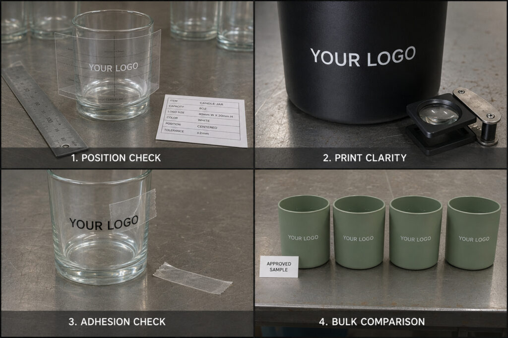 Candle jar logo printing quality inspection