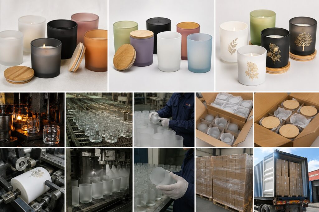 Frosted Glass Candle Jar