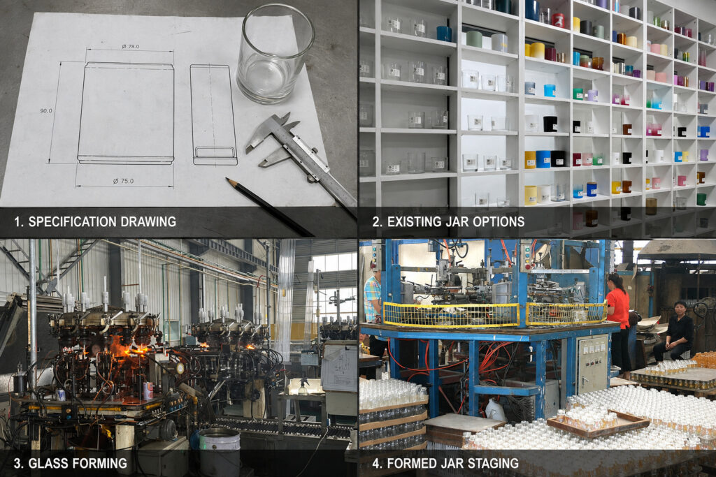 Glass candle jar specifications, mold options and forming process
